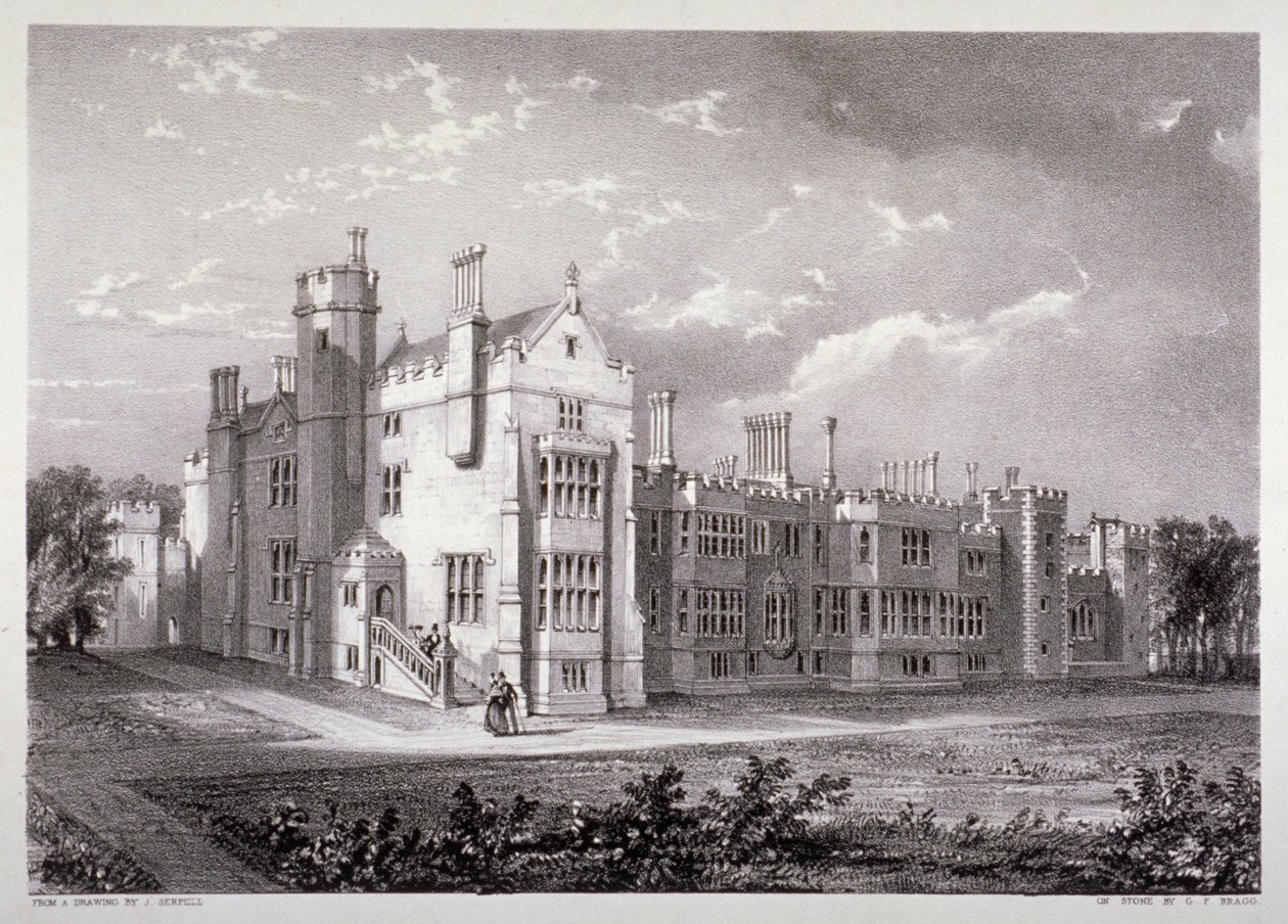 Vista do Palácio de Lambeth, Londres, c1830 de GF Bragg