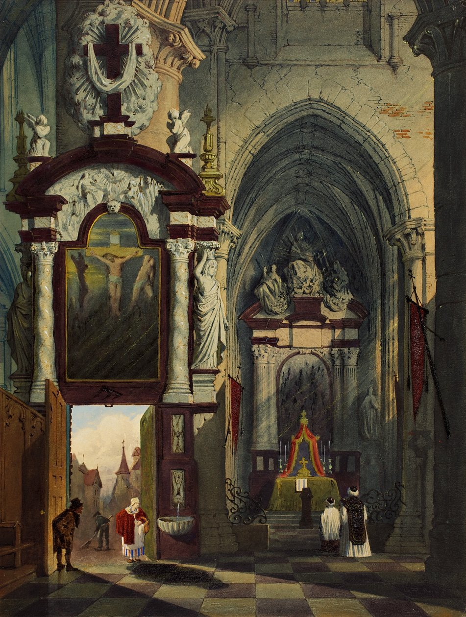 Catedral de Antuérpia, 1878 (wc no papel) de G.P. Andre