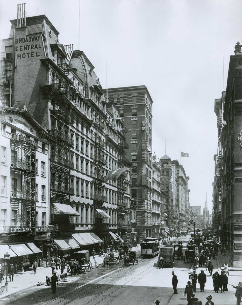 Broadway olhando para o norte da Bond Street, em Nova York de G.P. Hall und Sohn