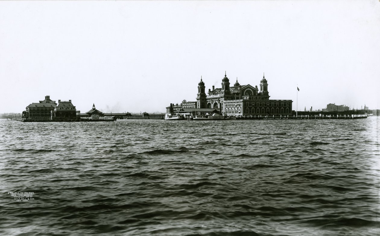 Ellis Island, Porto de Nova York, 1903 de G.P. Hall und Sohn
