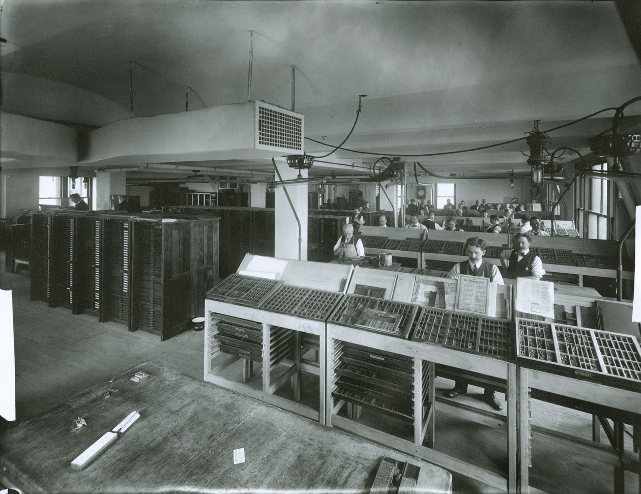 Quarto Tipo New York Evening Post-Setting (foto de gelatina de prata) de G.P. Hall und Sohn