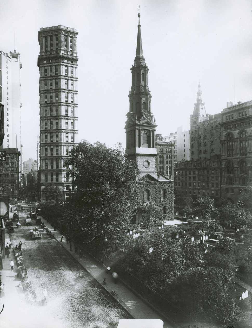 Capela de St Pauls, Vesey e ruas da igreja, New York City de G.P. Hall und Sohn