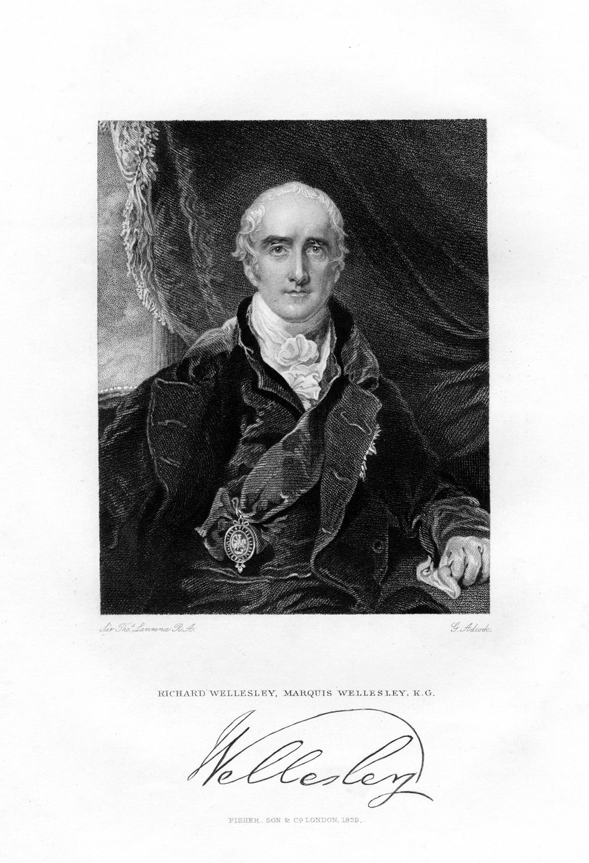 Richard Colley Wesley, mais tarde Wellesley, 1º marquês Wellesley, 1829. de G Adcook