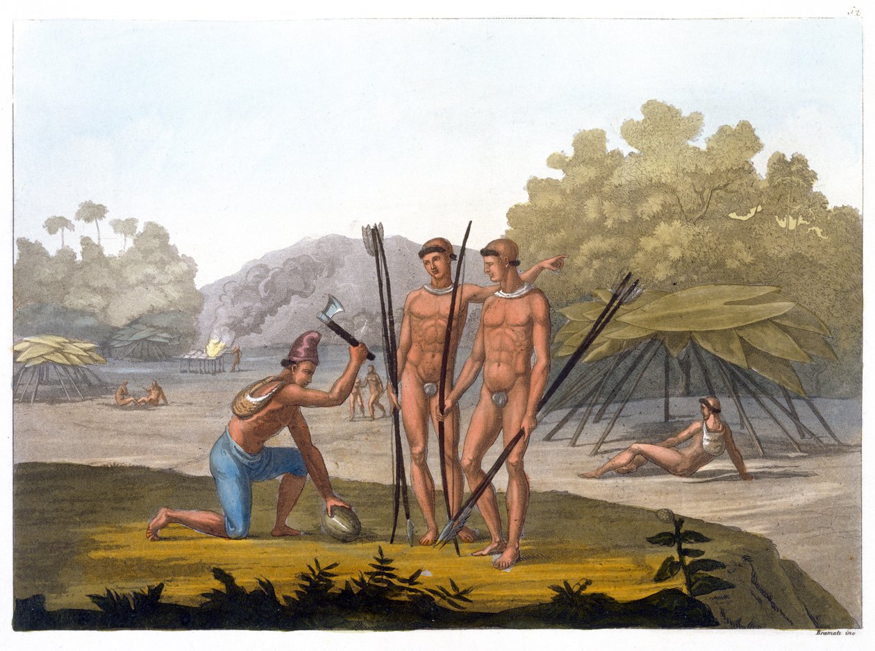 Patacho Tribesmen (gravura a cores) de G. Bramati