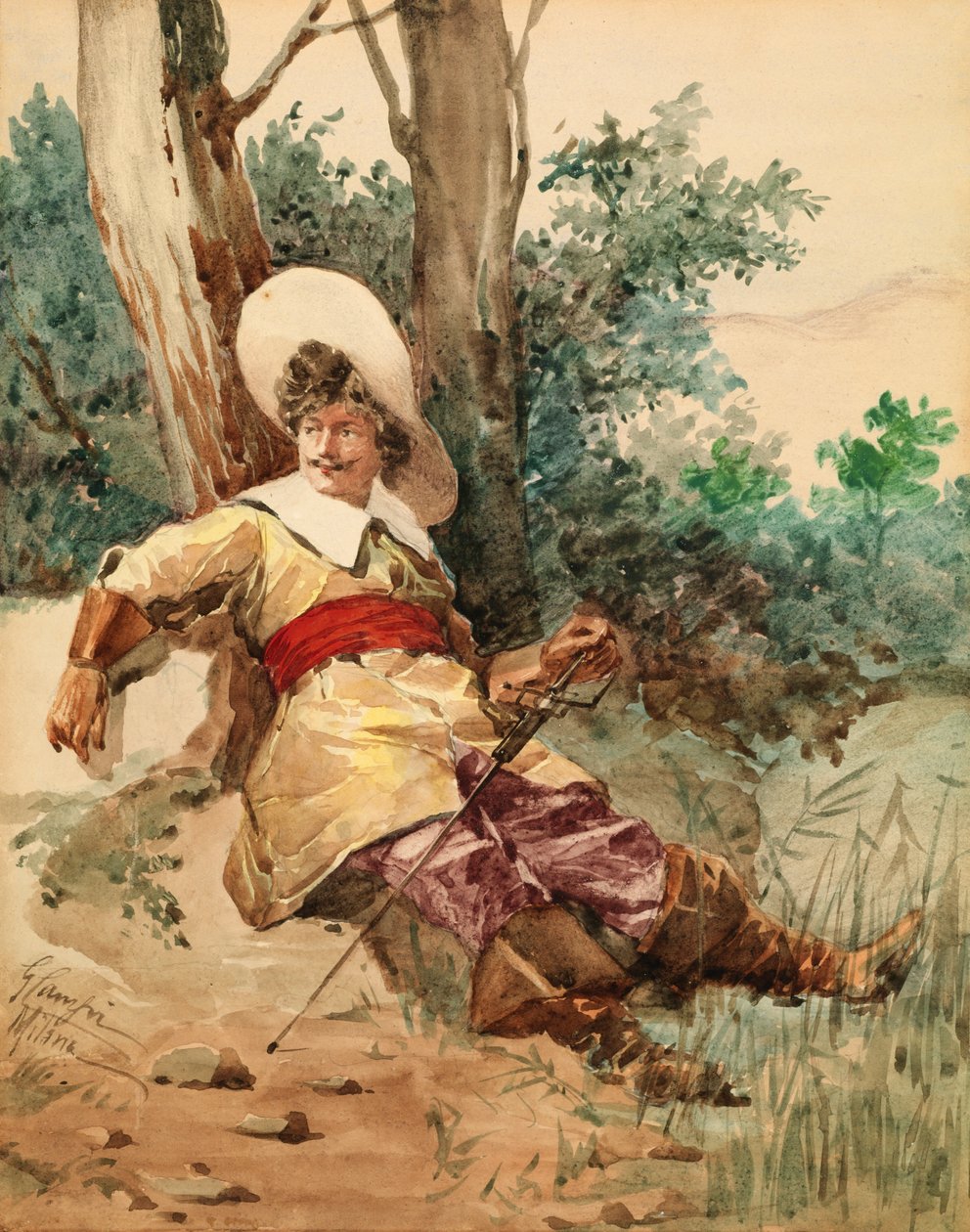 Descansando Mosqueteiro, s.d. de G. Camfri