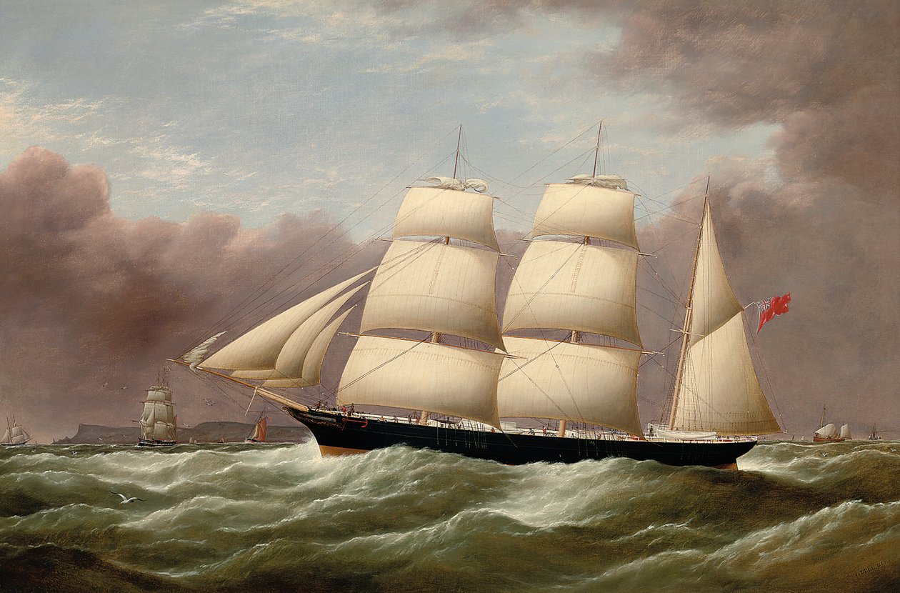 O Barque Alfred Hawley saindo de Skerries a caminho de Liverpool, 1860 de G. Dell