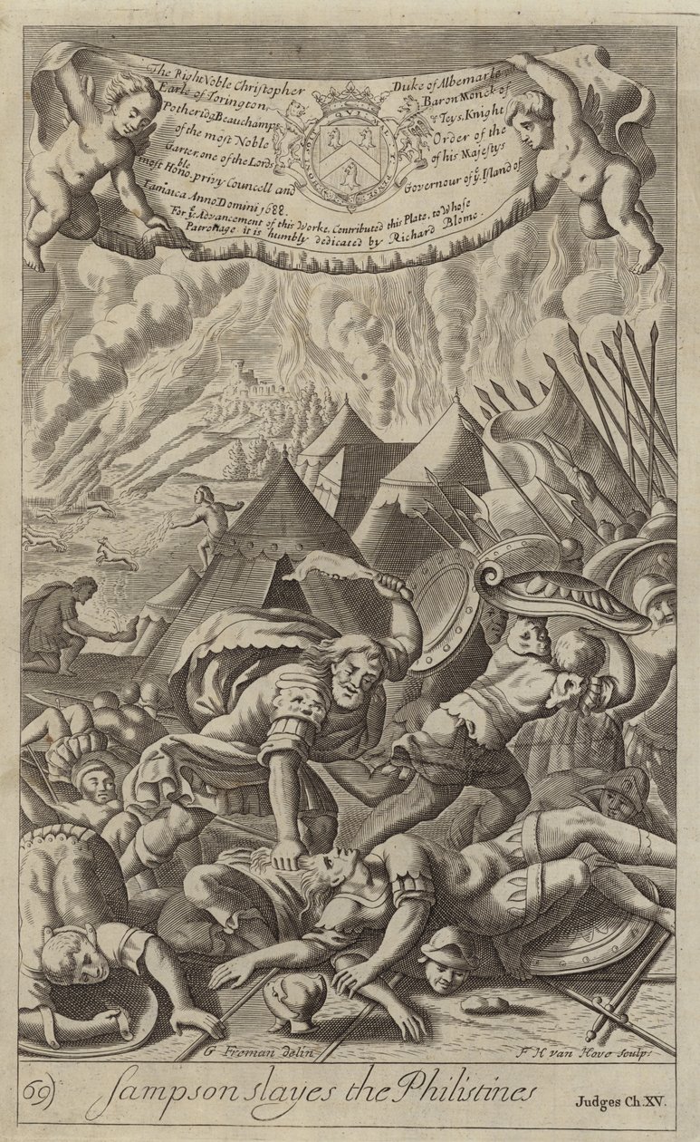 Sansão mata os filisteus (gravura) de G Freman
