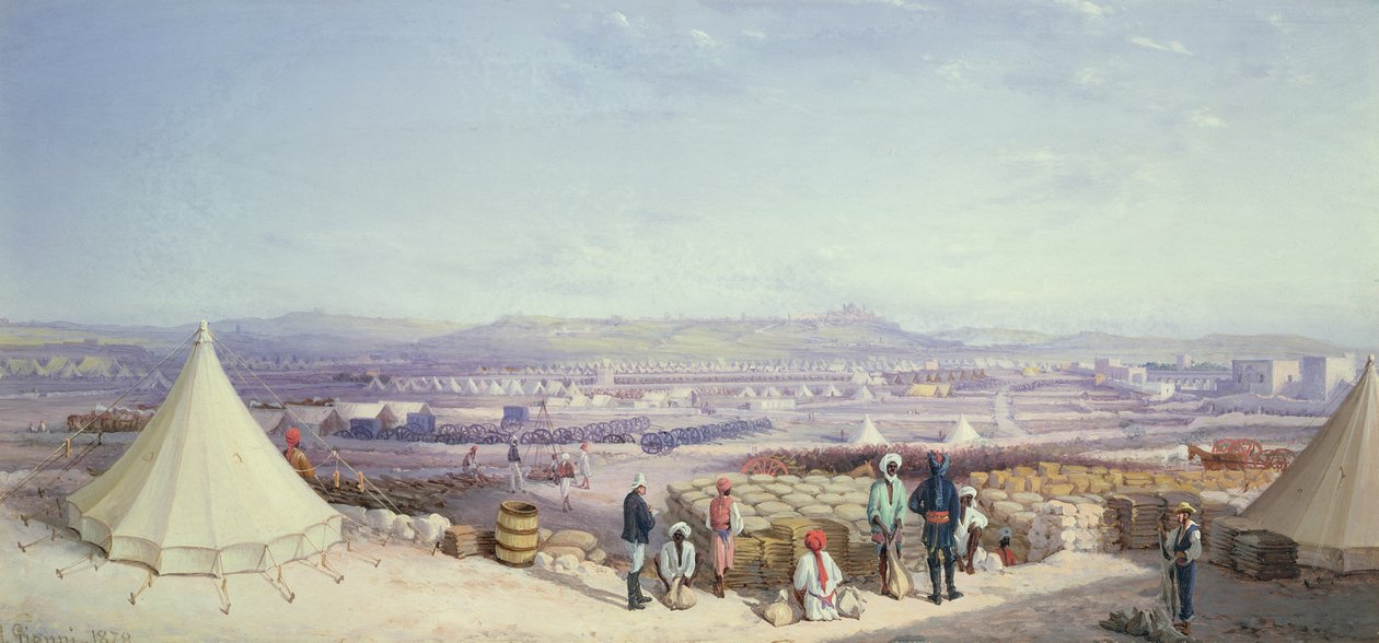 O artilharia e o acampamento de cavalaria em San Antonio, Malta de G. Gianni