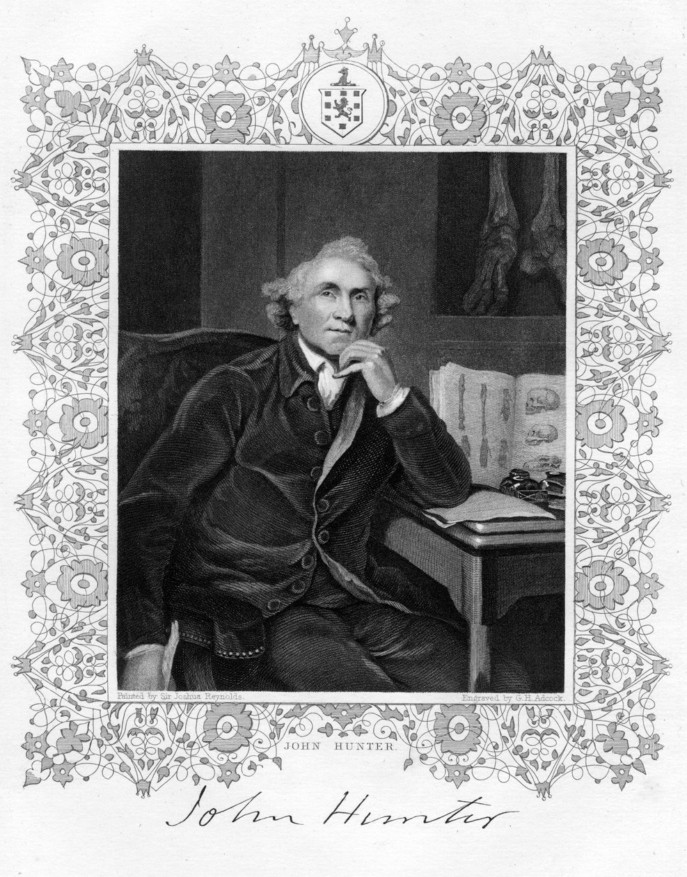 John Hunter 1728-1793, cirurgião escocês, século XIX. de G. H. Adcock
