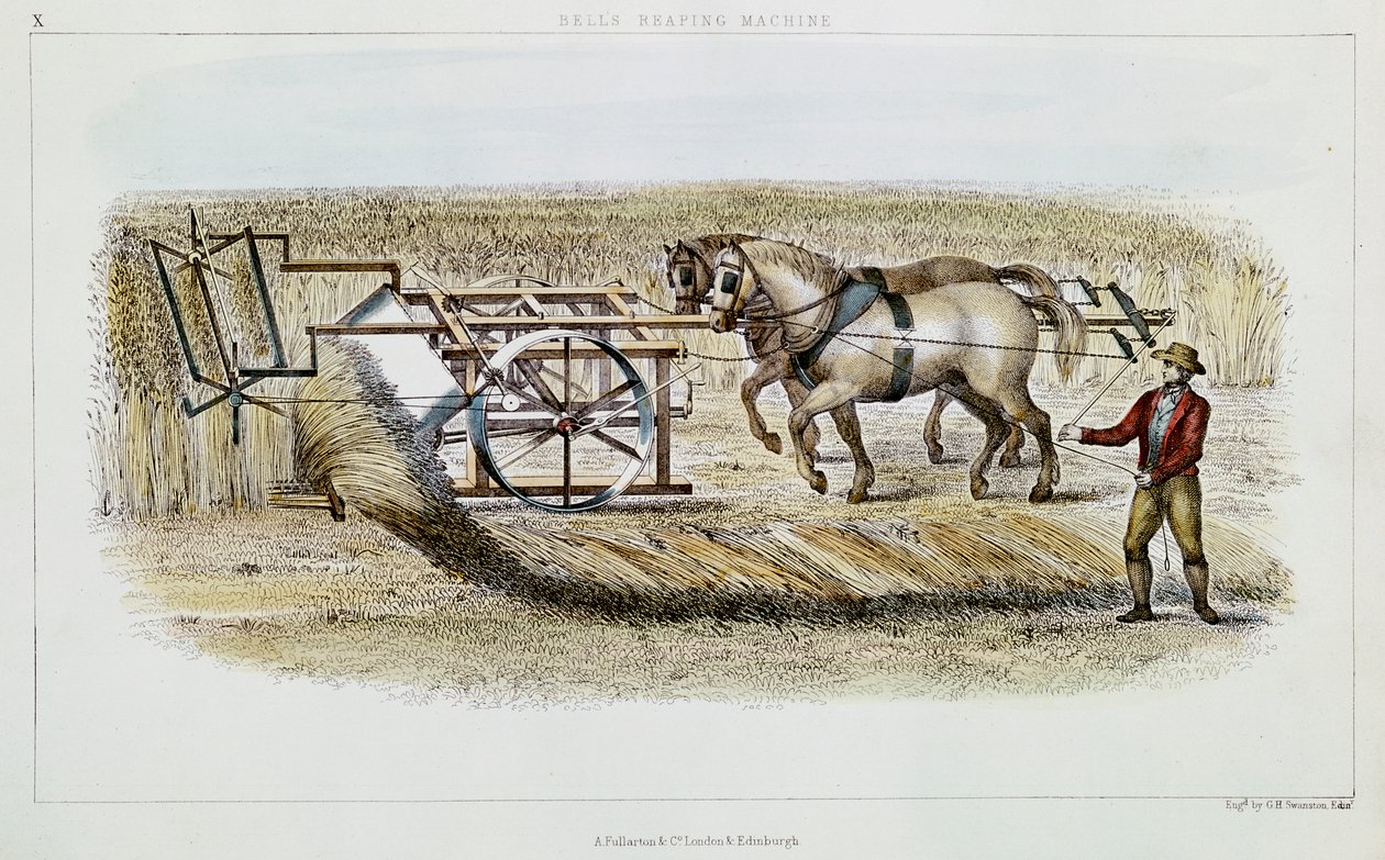 Máquina de colheita de sinos, 1851 de G. H. Swanston