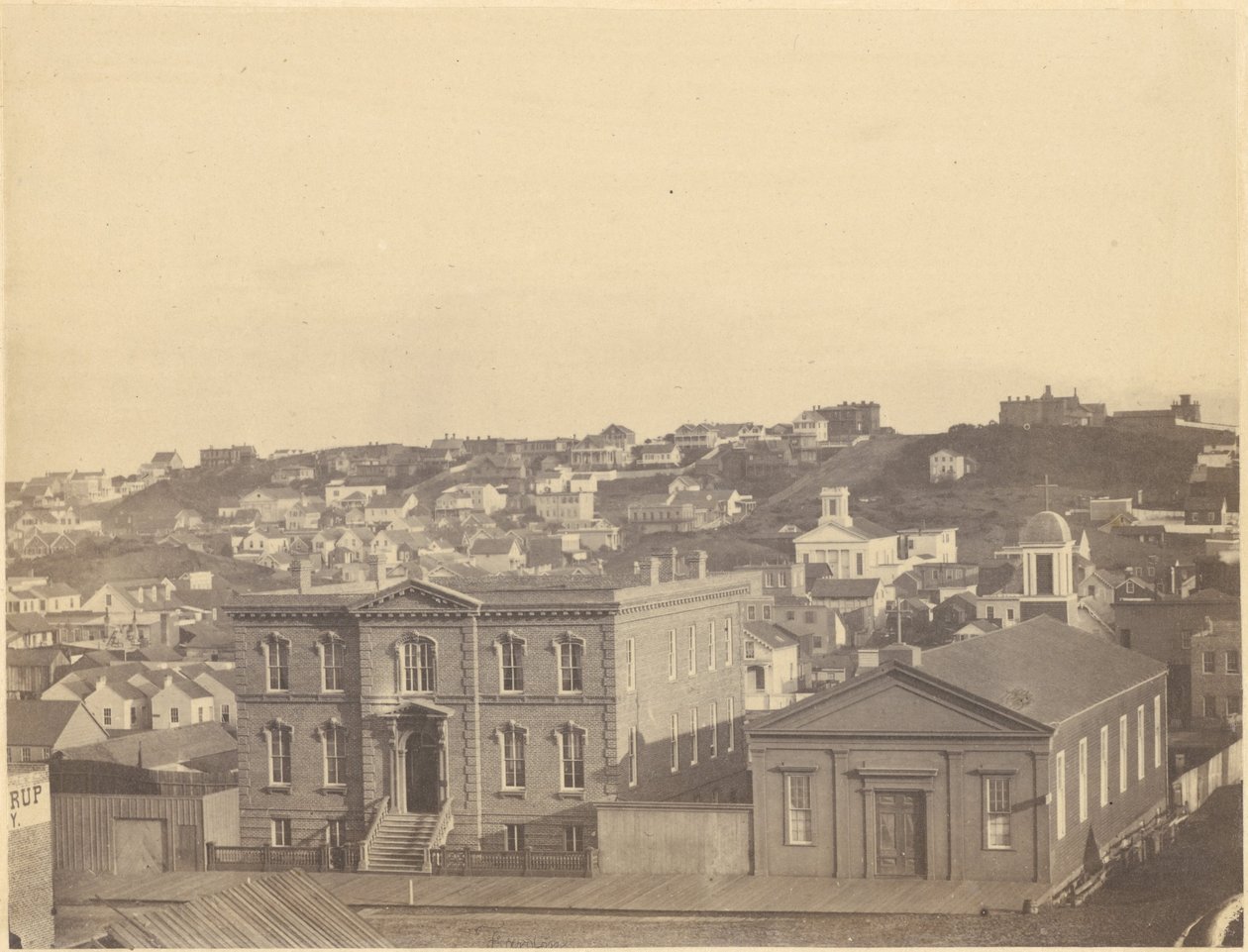 Vista da Kearny Street - em primeiro plano, o asilo dos órfãos de G. R. Fardon