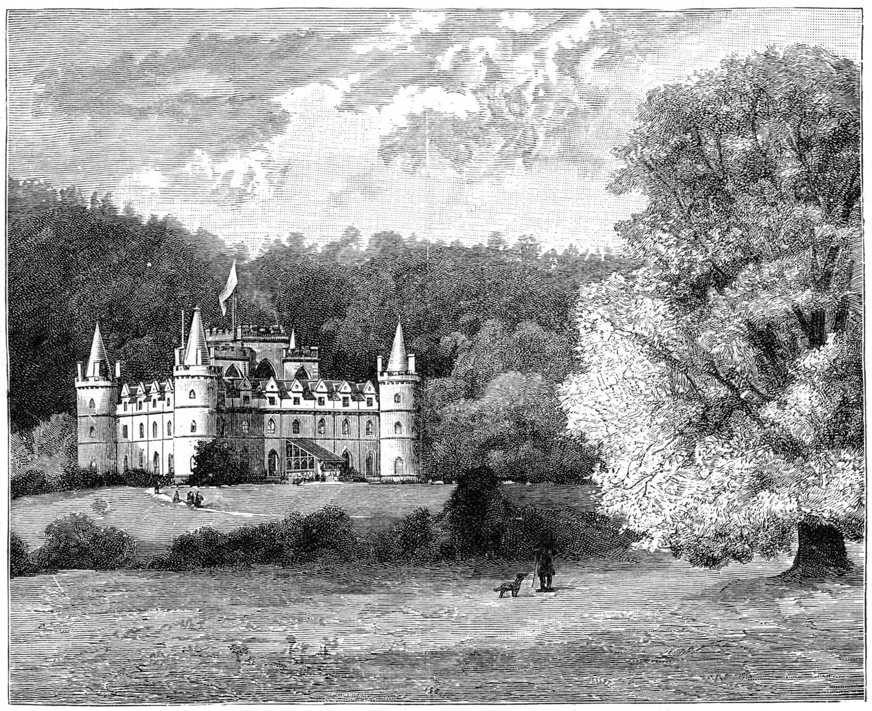 Castelo de Inverary, Scotland ocidental, 1900. de G. W. Wilson and Company