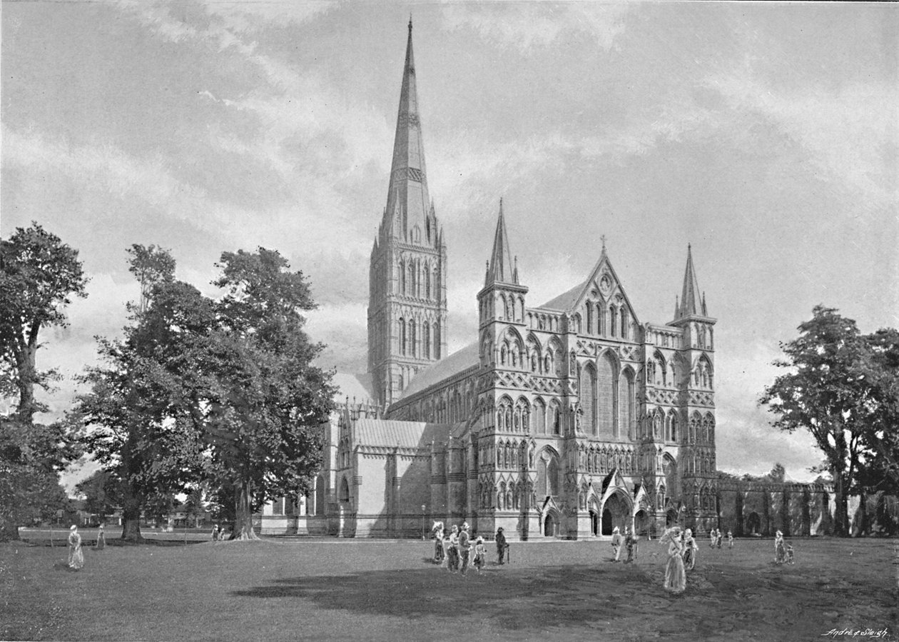 Catedral de Salisbury: frente oeste, c1896 de G. W. Wilson and Company