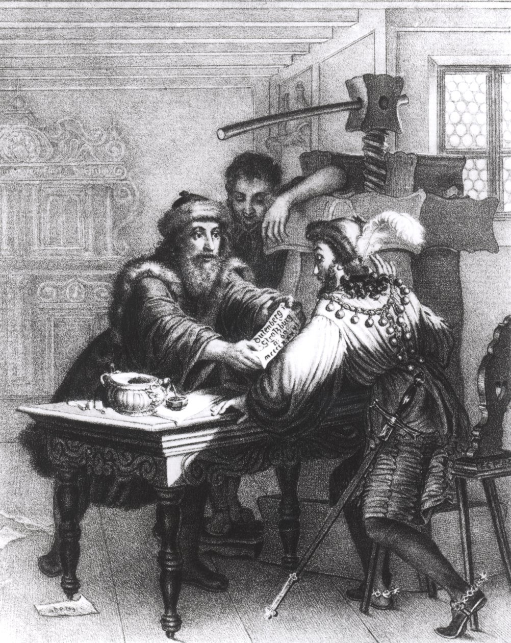 A invenção da impressão, 1827 de Gabriel Christophe Guerin