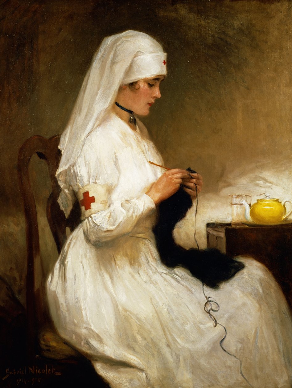 Retrato, de, um, enfermeira, de, a, cruz vermelha de Gabriel Emile Niscolet
