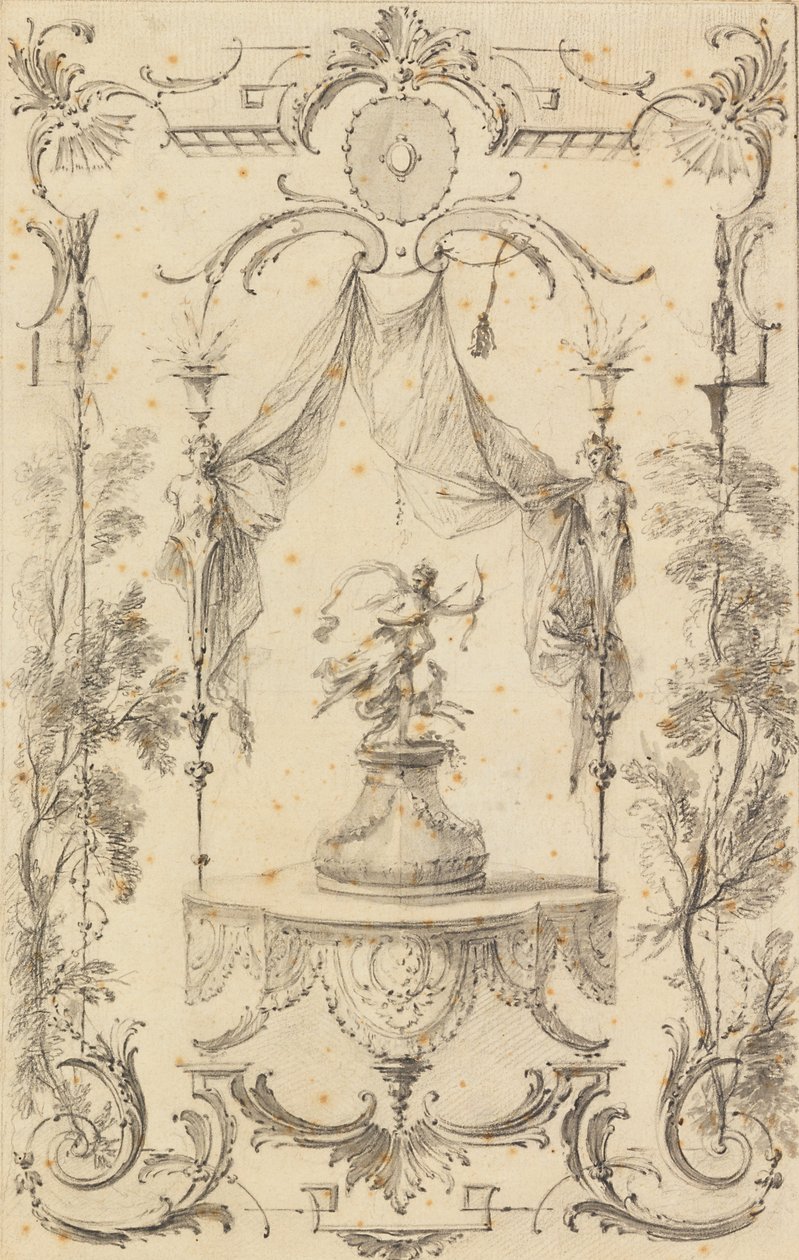 Design para o painel de parede no tema de Diana de Gabriel Huquier