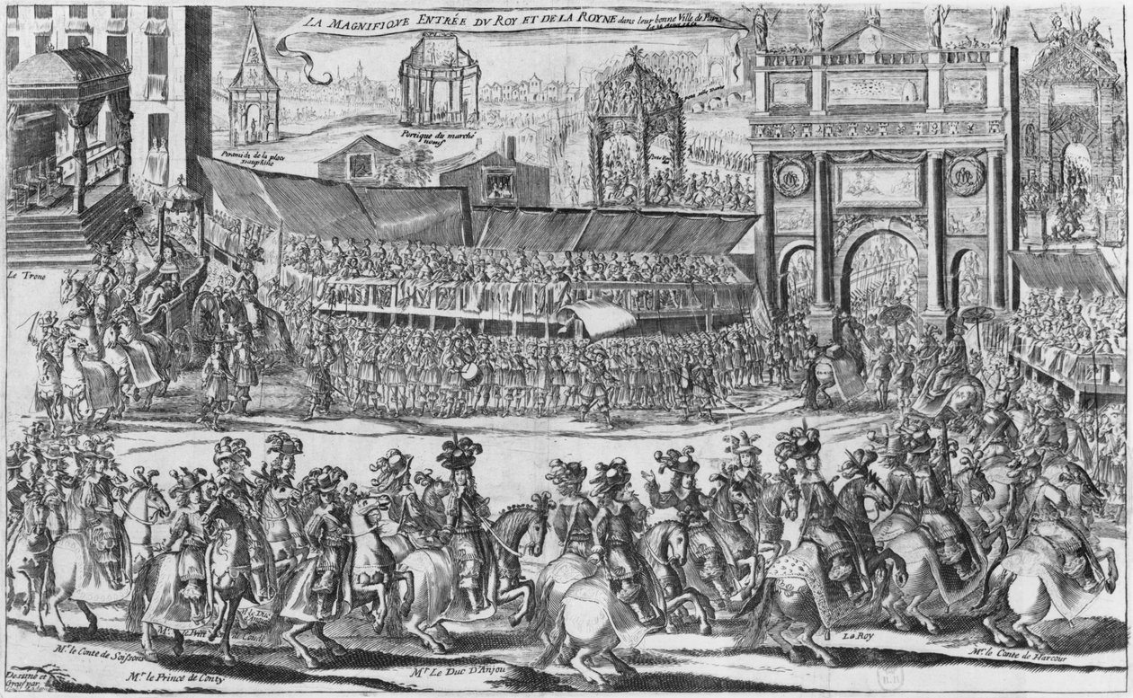 A entrada de Luís XIV e Maria Teresa da Áustria em Paris em 26 de agosto de 1660 de Gabriel Ladame