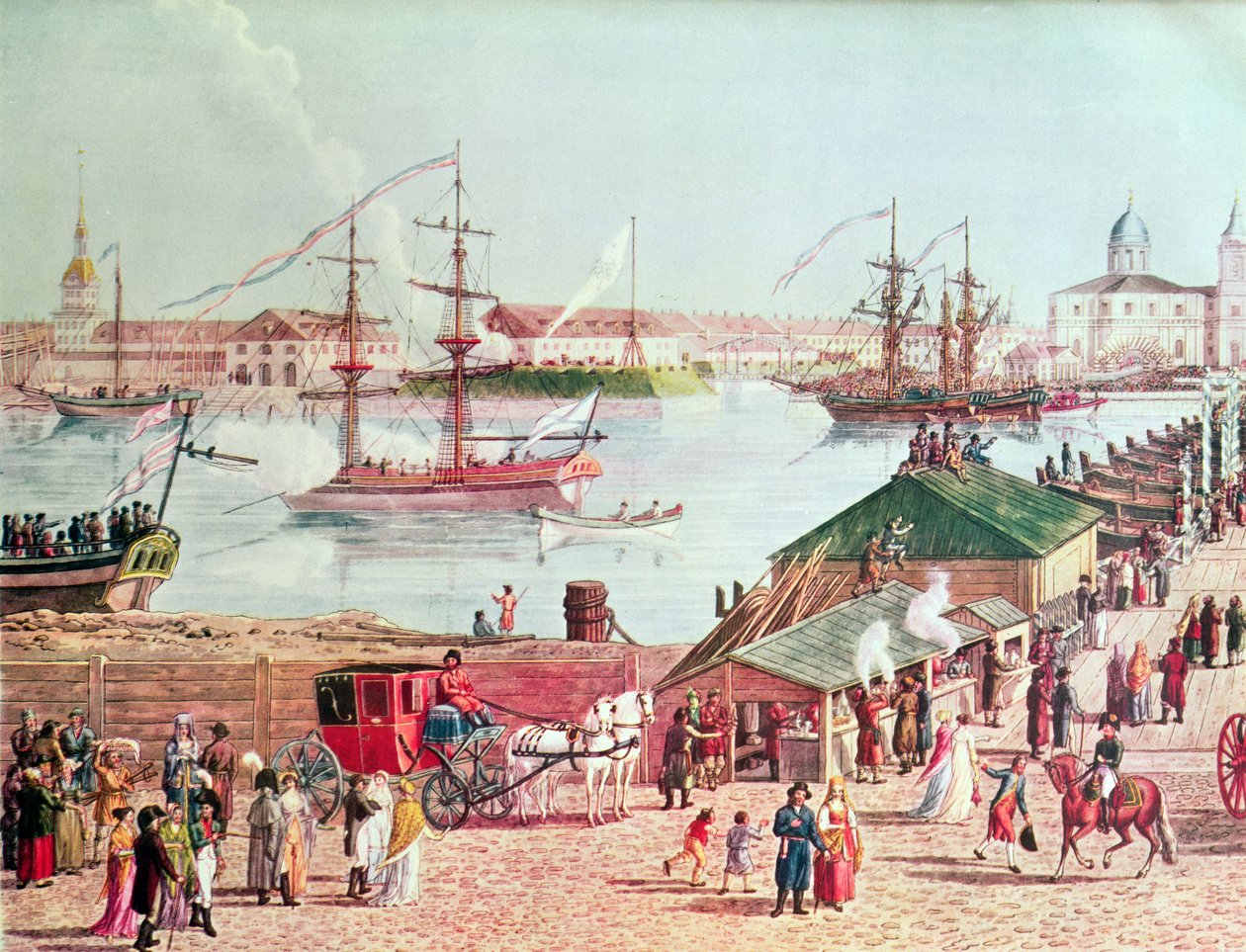 Vista da ponte de Isaac durante as comemorações do centenário de São Petersburgo de Gabriel Ludwig Lory
