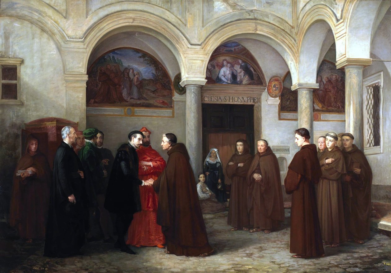 Torcuato Tasso se retira para o convento de San Onofre no Janiculum de Gabriel Maureta Aracil
