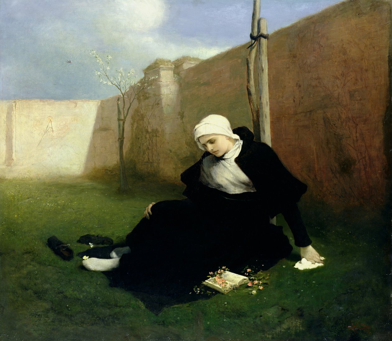 A freira no jardim do claustro, 1869 de Gabriel Max