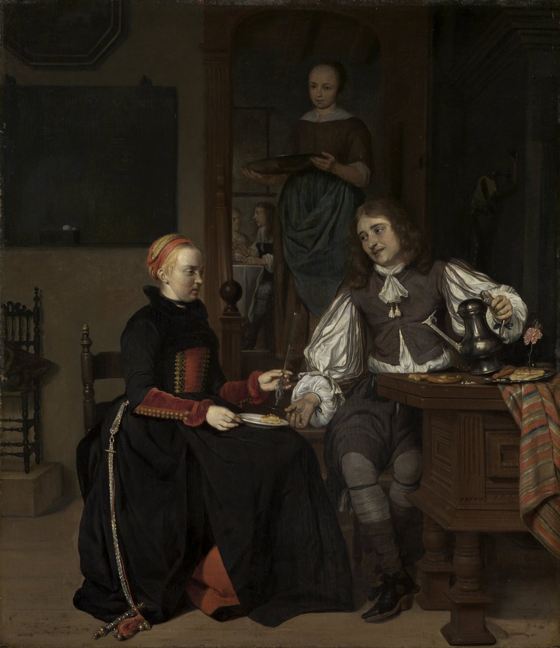 Jovem casal no café da manhã de Gabriel Metsu