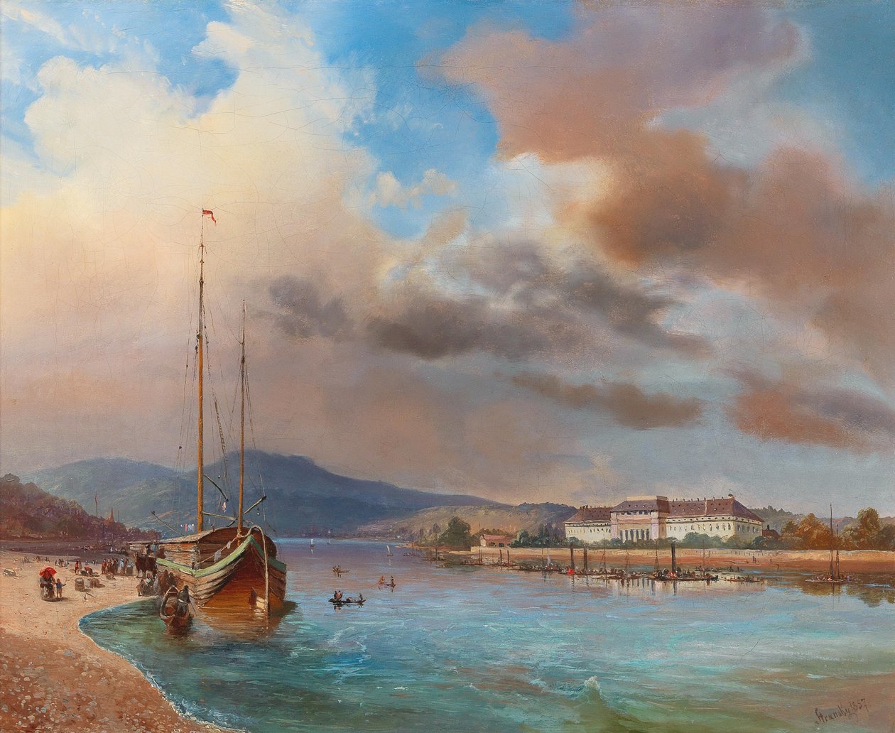 Cena, de, koblenz, ligado, a, rhine de Gabriel Stransky
