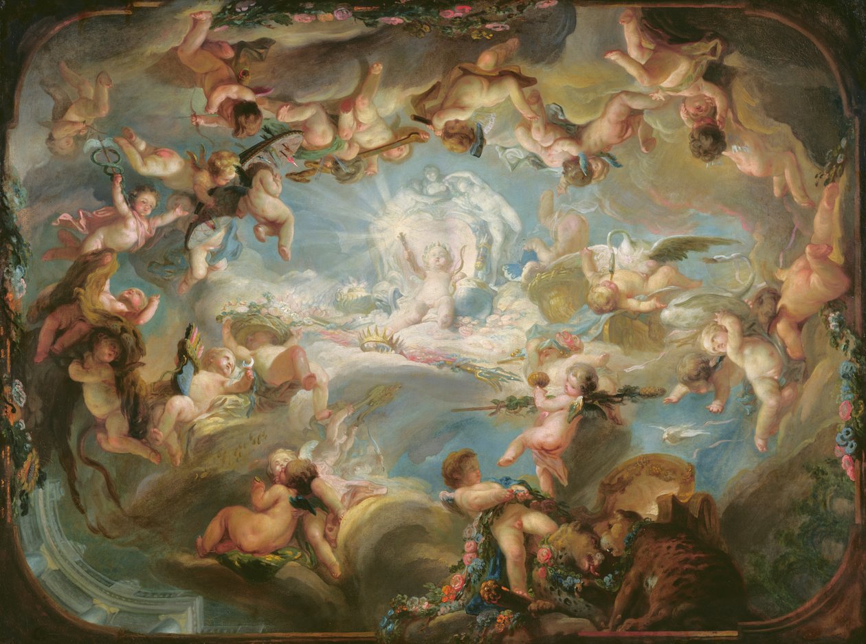 O triunfo do Cupido sobre todos os deuses, 1752 de Gabriel de Saint Aubin