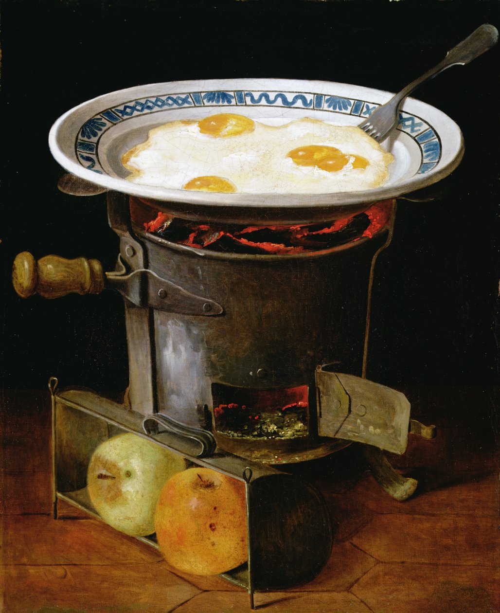 Ovos Cozinhar no fogão (óleo sobre tela) de Gabriel Germain Joncherie
