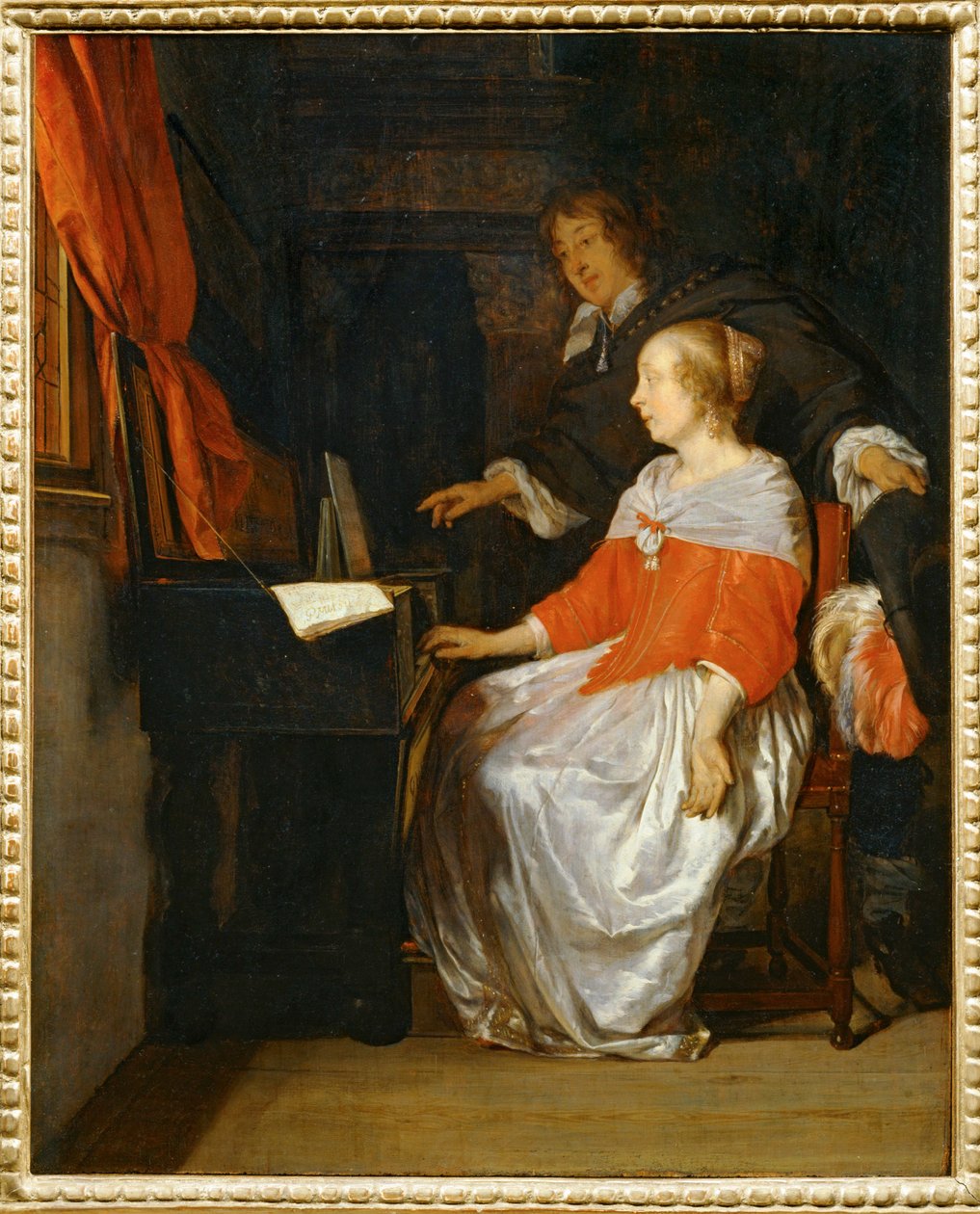 A lição virginal ... de Gabriel (attr. to) Metsu