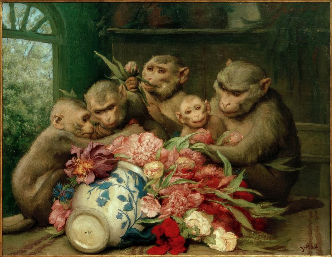 Botaniker (macacos com vaso de flores) de Gabriel Cornelius Ritter von Max