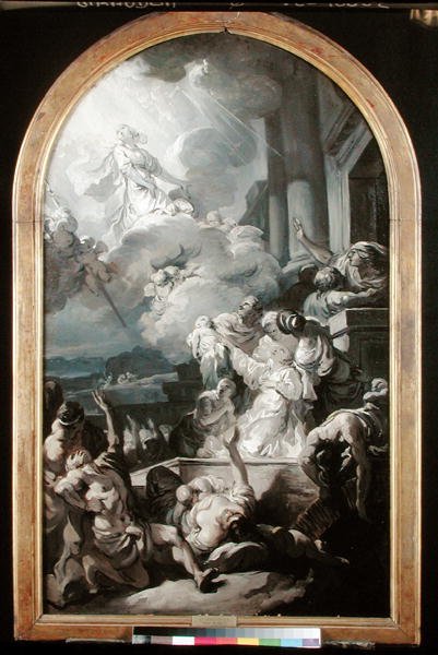O milagre de St. Genevieve, c.1765 de Gabriel Francois Doyen
