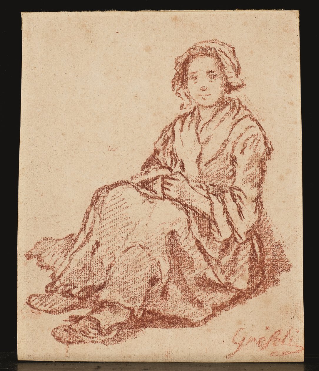 A Seated Woman (Femme assise) (giz vermelho) de Gabriel Gresly
