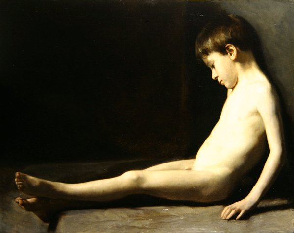 O Jovem Modelo Adormecido (óleo sobre tela) de Gabriel Gruchy