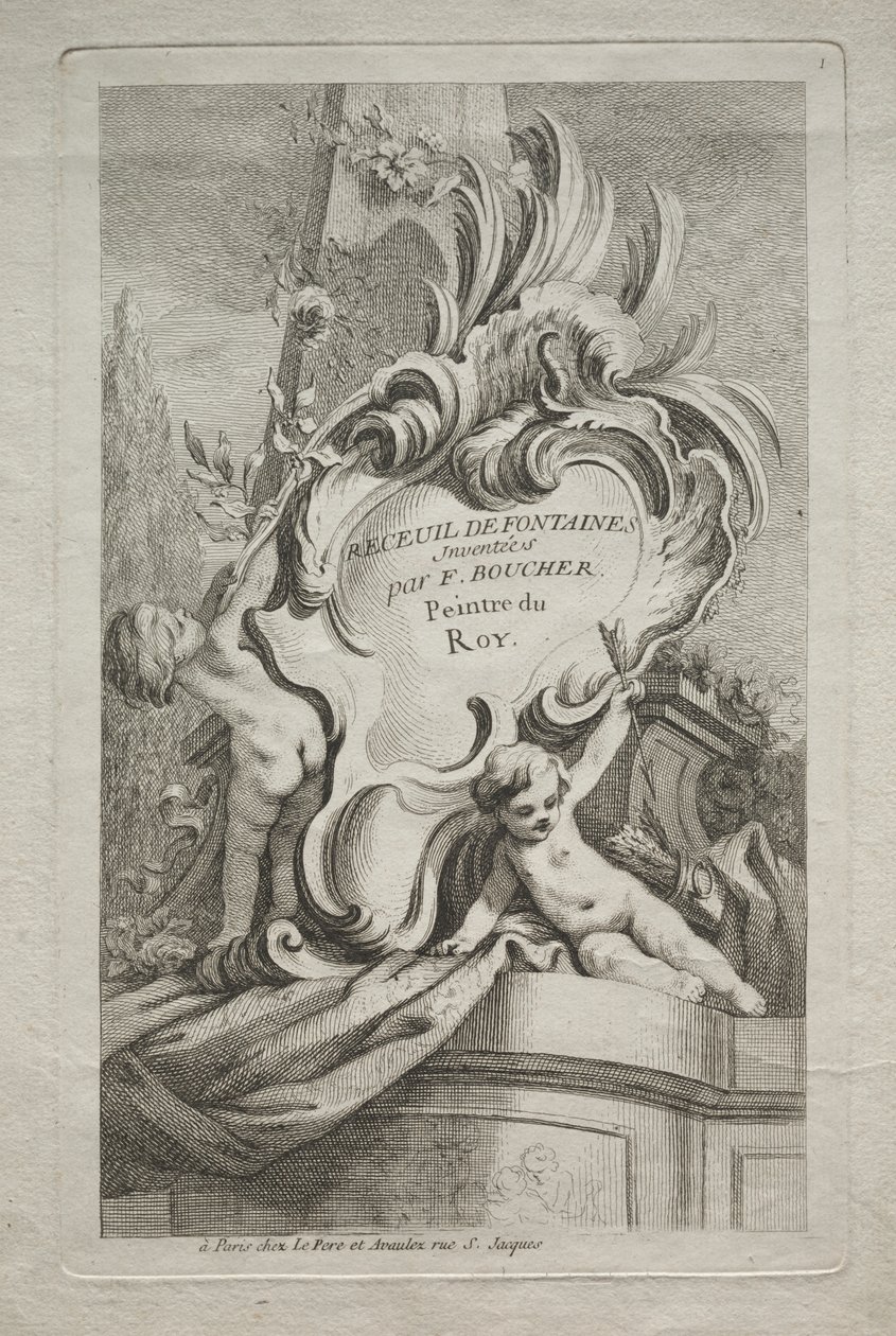 Livro das Fontes: nº 1, página de rosto de Gabriel Huquier