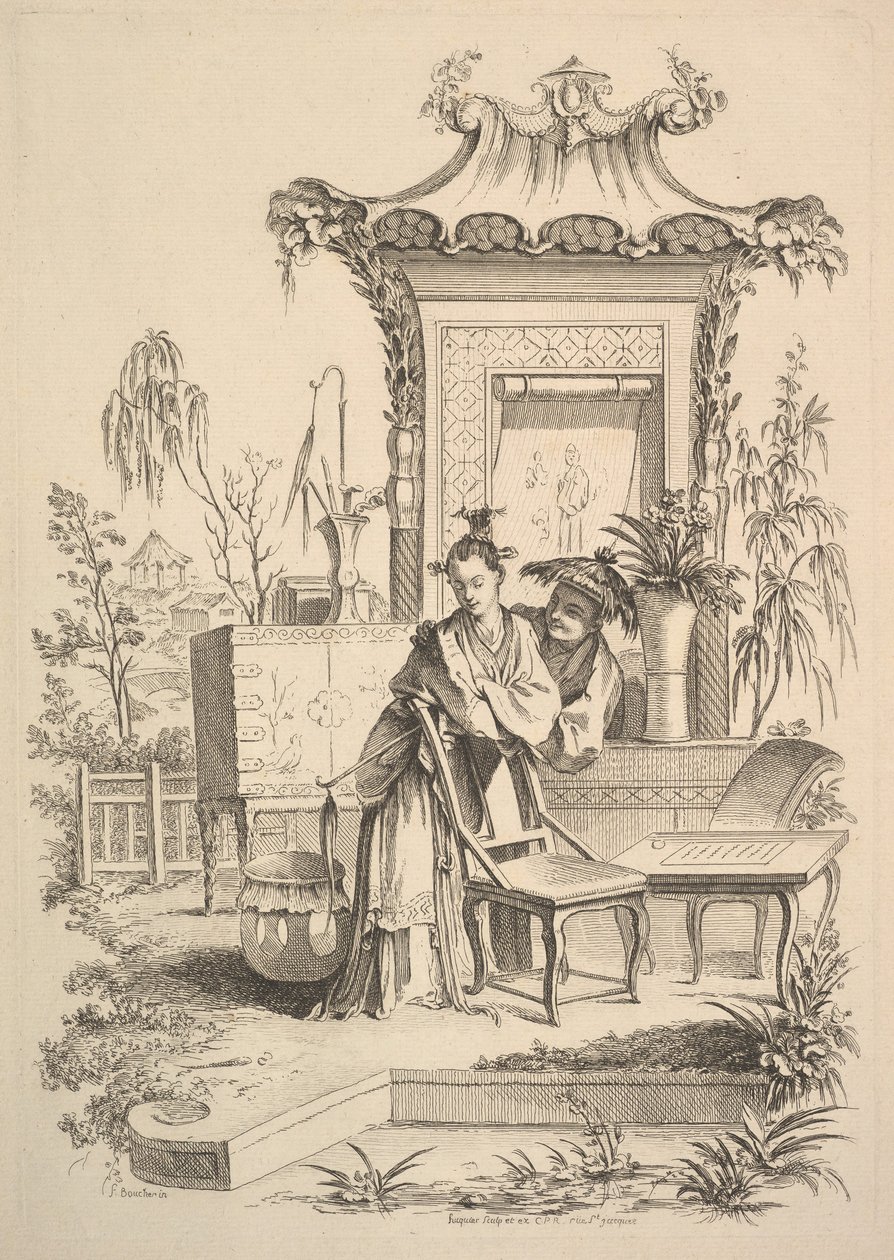 Homem e mulher chineses, ca. 1742 de Gabriel Huquier