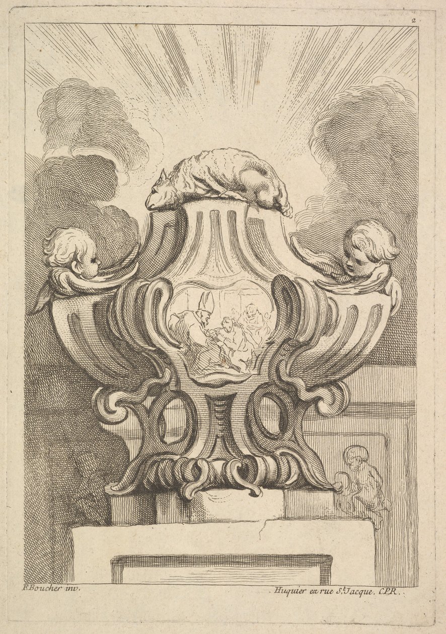 Projeto para uma urna, 1725-72. de Gabriel Huquier