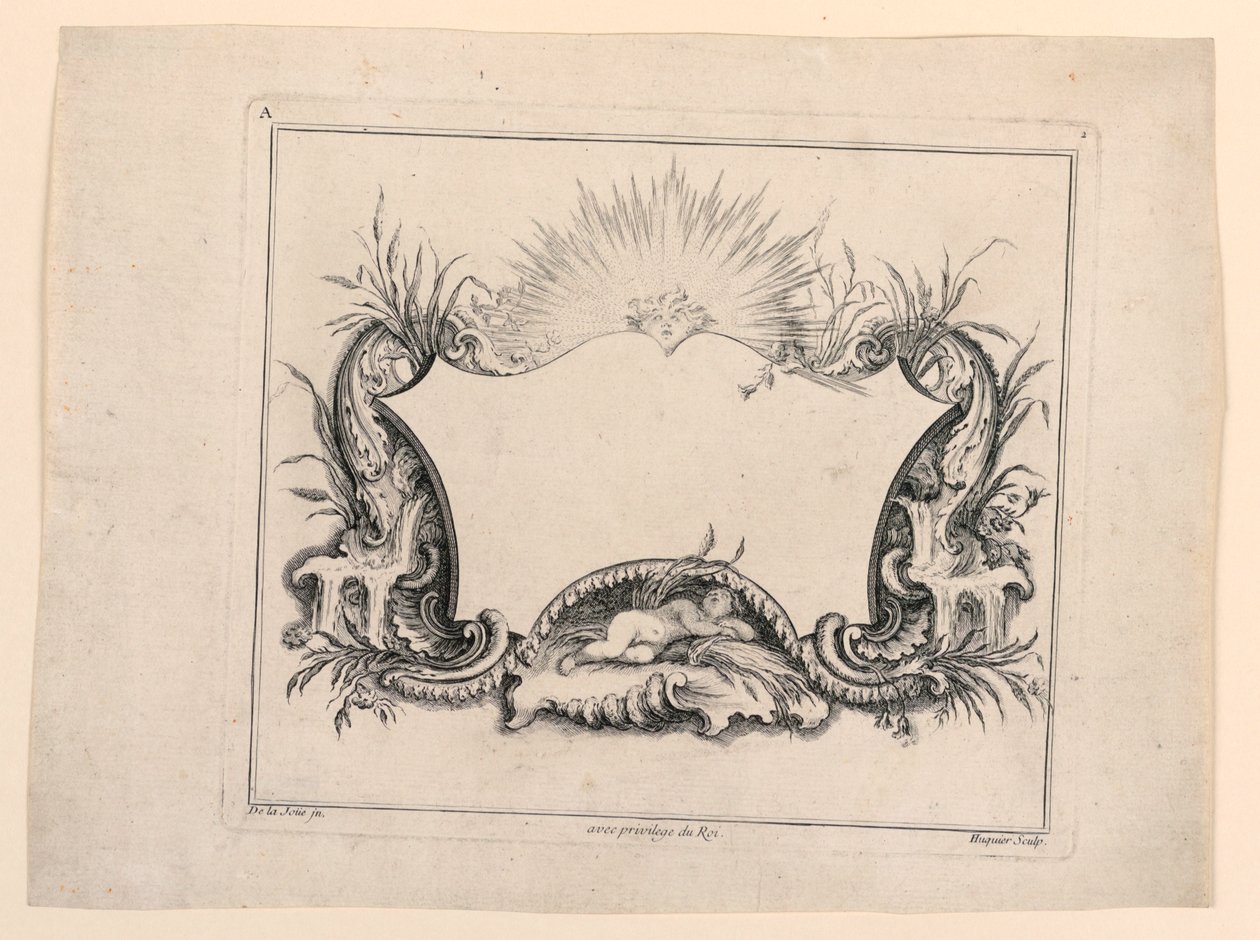 Escudo, de "Recueil Nouveau de Differens Cartouche" de Gabriel Huquier