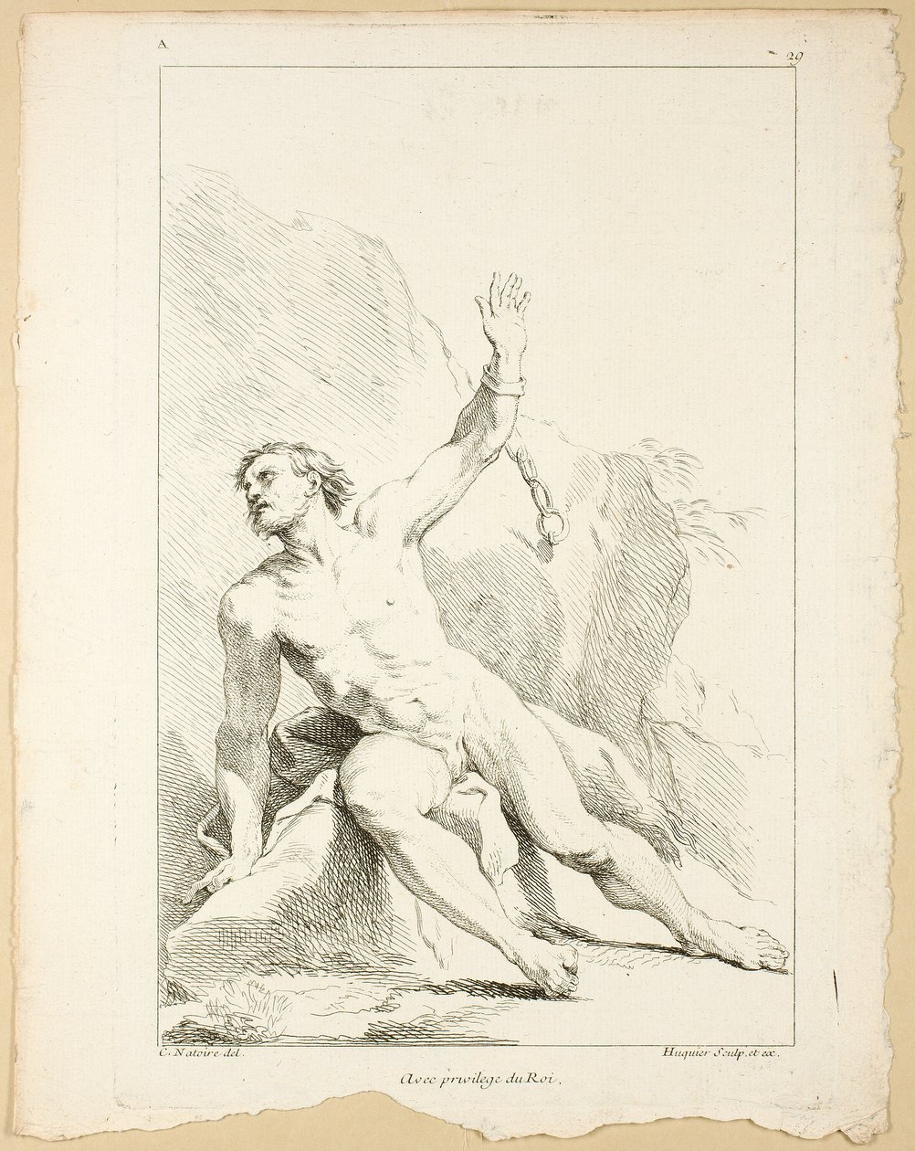 Figura, do Primeiro Livro da Academia Figuras gravadas em parte pelos professores da Royal Academy de Gabriel Huquier