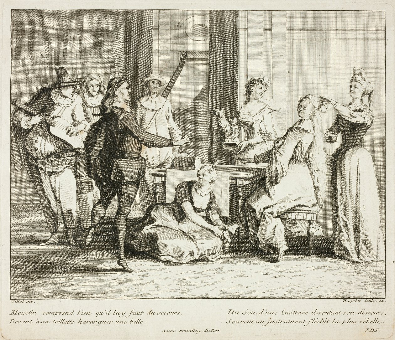 Prato de Livre de Scènes Comiques de Gabriel Huquier