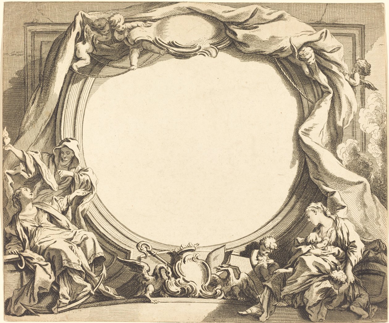 Fé e caridade de Gabriel Huquier after François Boucher