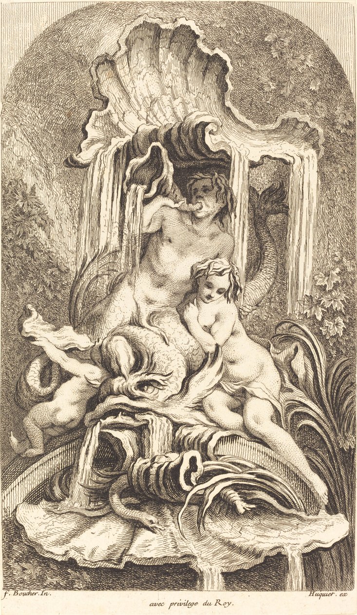Tritão e Ninfa de Gabriel Huquier after François Boucher