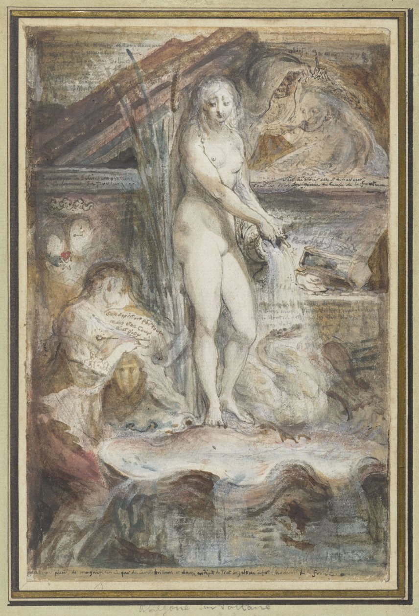 Alegoria da morte de Voltaire de Gabriel Jacques de Saint Aubin