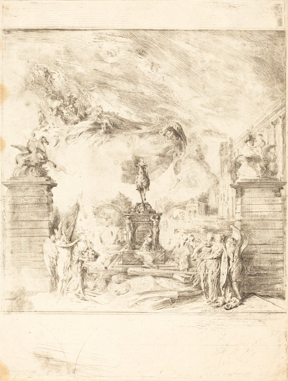 Alegoria sobre a Ereção da Estátua de Luís XV (Alegoria sobre o Estabelecimento de uma de Gabriel Jacques de Saint Aubin