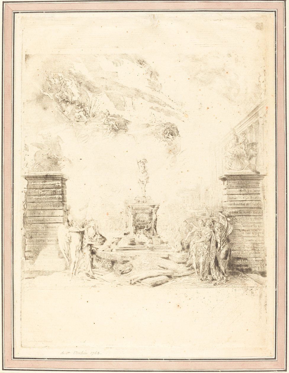 Alegoria sobre a Ereção da Estátua de Luís XV (Alegoria sobre o Estabelecimento de uma de Gabriel Jacques de Saint Aubin