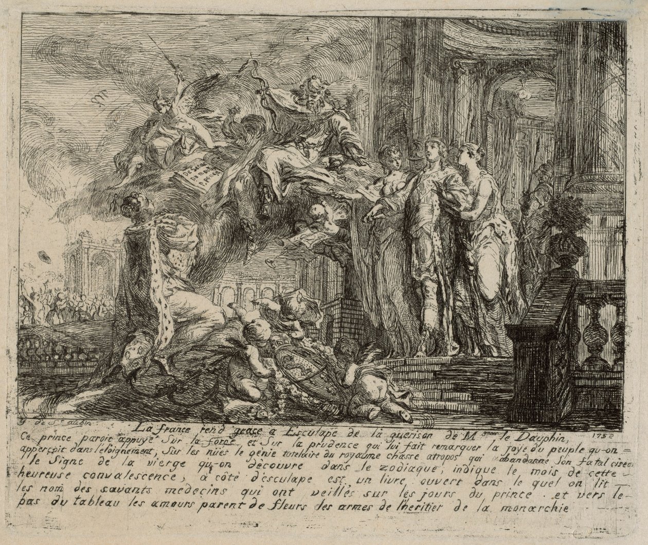 Alegoria sobre a Convalescença do Delfim de Gabriel Jacques de Saint Aubin