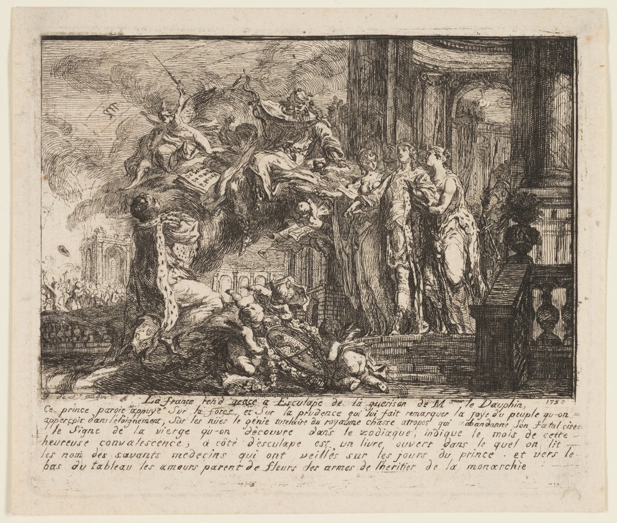 Alegoria sobre a Convalescença do Delfim de Gabriel Jacques de Saint Aubin