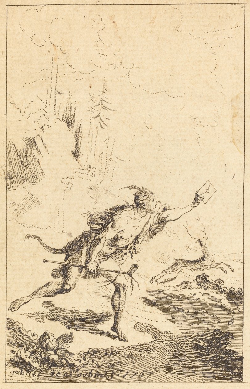 Enviado a M. de Saint-Denis por M. de Belle-Isle, Prisioneiro [esquerda] de Gabriel Jacques de Saint Aubin