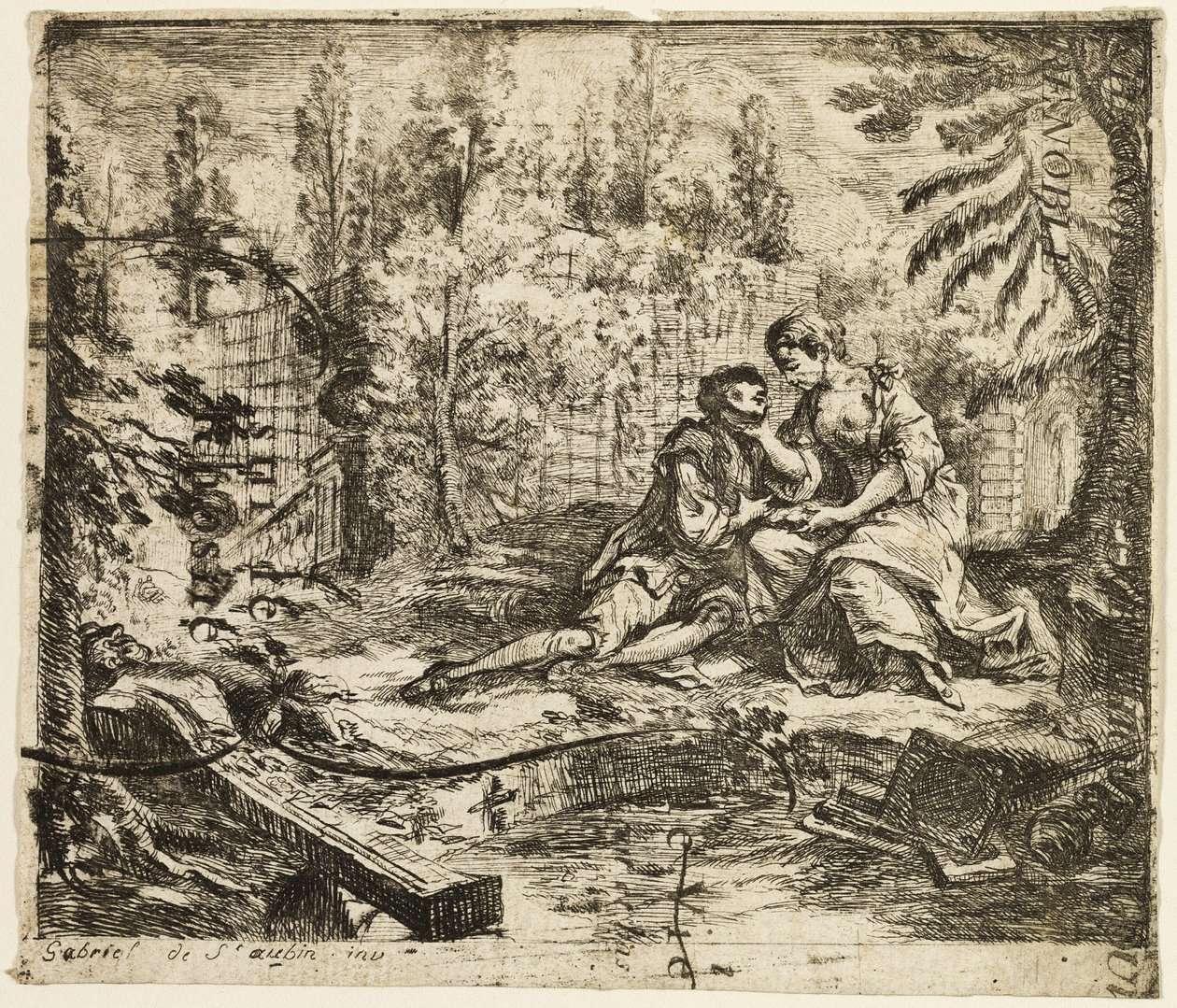 Conversa galante de Gabriel Jacques de Saint Aubin