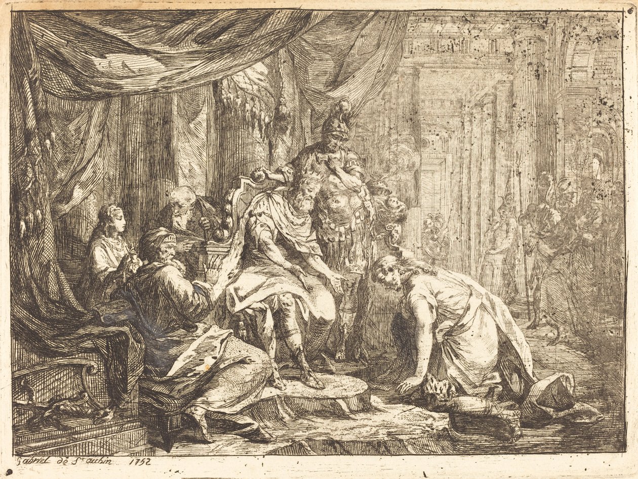 Reconciliação de Absalão e Davi de Gabriel Jacques de Saint Aubin