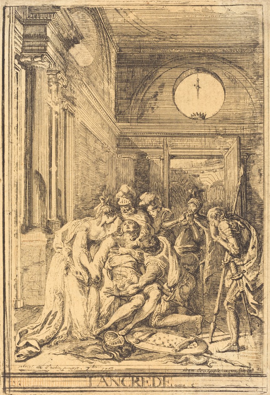 A Morte de Tancredo de Gabriel Jacques de Saint Aubin